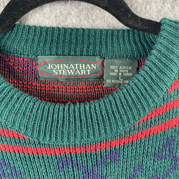Vintage Johnathan Stewart‎ Mens Size Large Grandpacore knit sweater multicolor - Picture 2 of 7